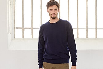 Pull homme laine col rond Navy - CONAN