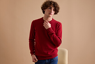 Pull col rond homme laine Rouge - CONAN