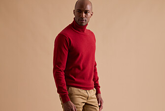 Pull col roulé homme laine Rouge - EMERIC