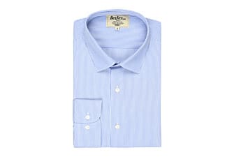 Chemise à fines rayures bleues - Col français - AUBERTIN CLASSIC