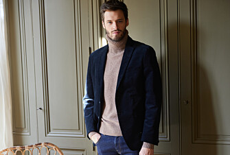 Blazer homme velours côtelé lavé Marine - LÉONTILDE 