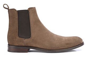 Chelsea boots homme Velours Taupe - DAWSON II GOMME