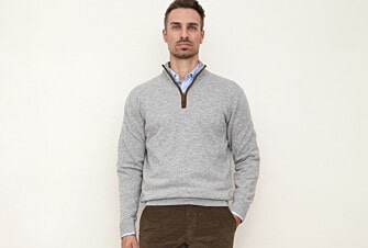 Pull laine col zippé Gris chiné - KEITHY