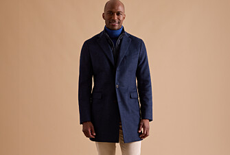 Manteau homme laine & cachemire Chevron Bleu Foncé - HONORÉ II