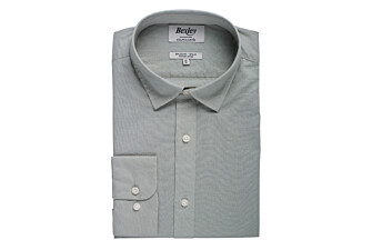 Chemise coton lin vert tilleul unie - SILBERT