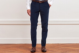 Pantalon de costume velours homme Bleu foncé - LÉONTILDE 