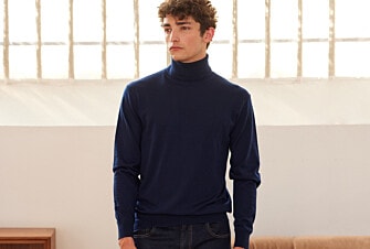 Pull col roulé homme Navy - EMERINOS