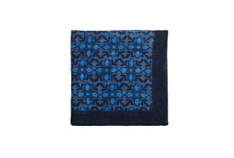 Pochette costume homme lin Navy et Bleu