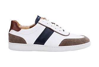 Sneakers cuir homme Blanc Chocolat & Navy - BALLAARA