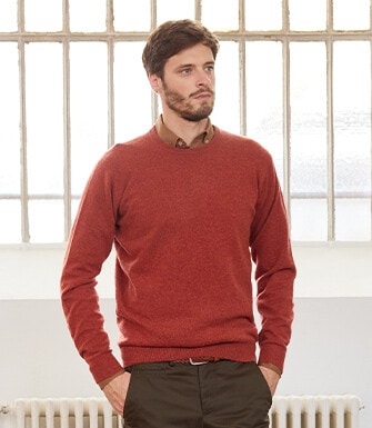 Pull col rond homme laine Epice Chiné - CONAN