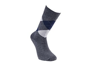 Chaussettes épaisses coton motif à losanges Gris Anthracite et Bleu