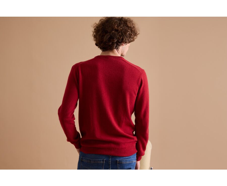 Pull col rond homme laine Rouge - CONAN