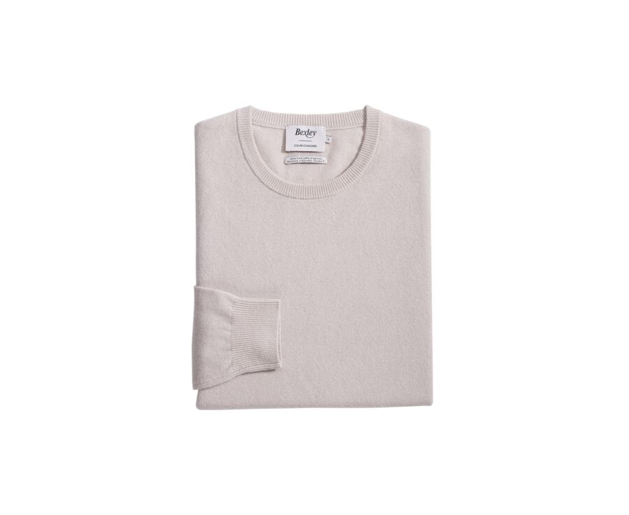 Pull col rond homme laine Beige Clair - CONAN