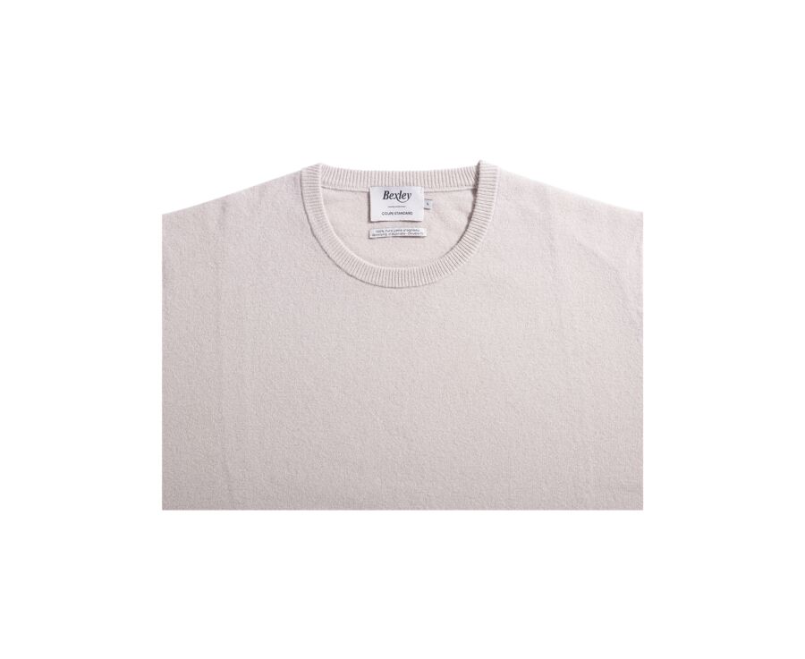 Pull col rond homme laine Beige Clair - CONAN