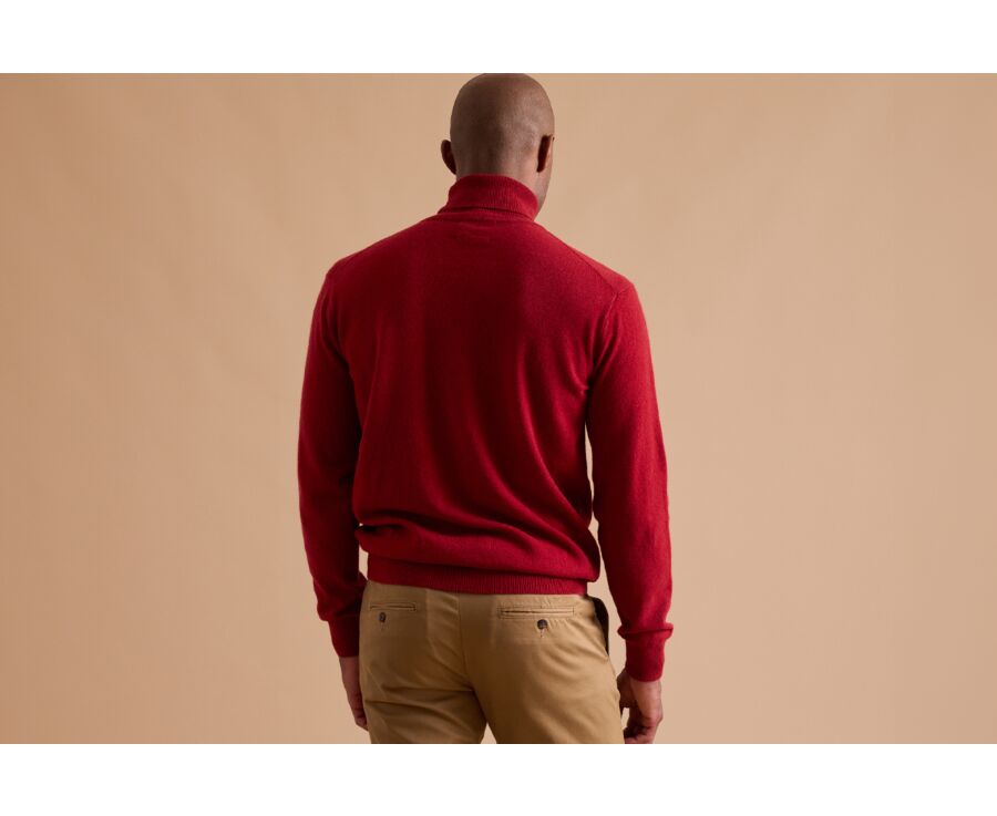 Pull col roulé homme laine Rouge - EMERIC