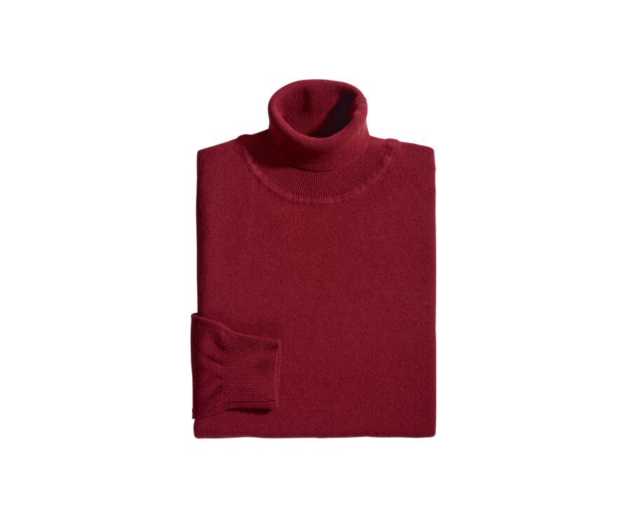 Pull col roulé homme laine Rouge - EMERIC