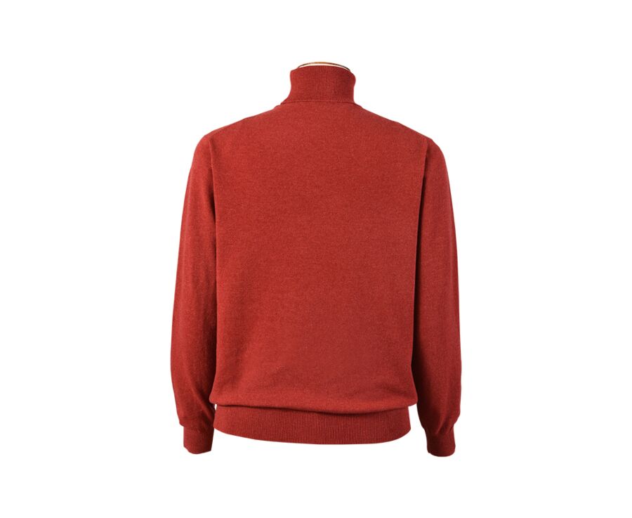 Pull laine homme col roulé Rouge Chiné - EMERIC