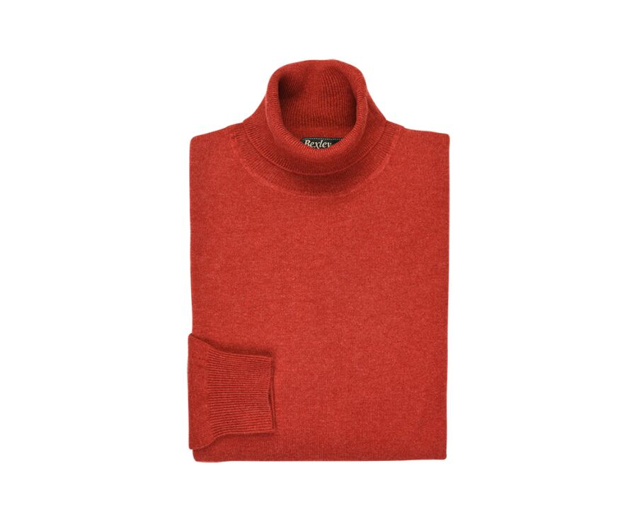 Pull laine homme col roulé Rouge Chiné - EMERIC