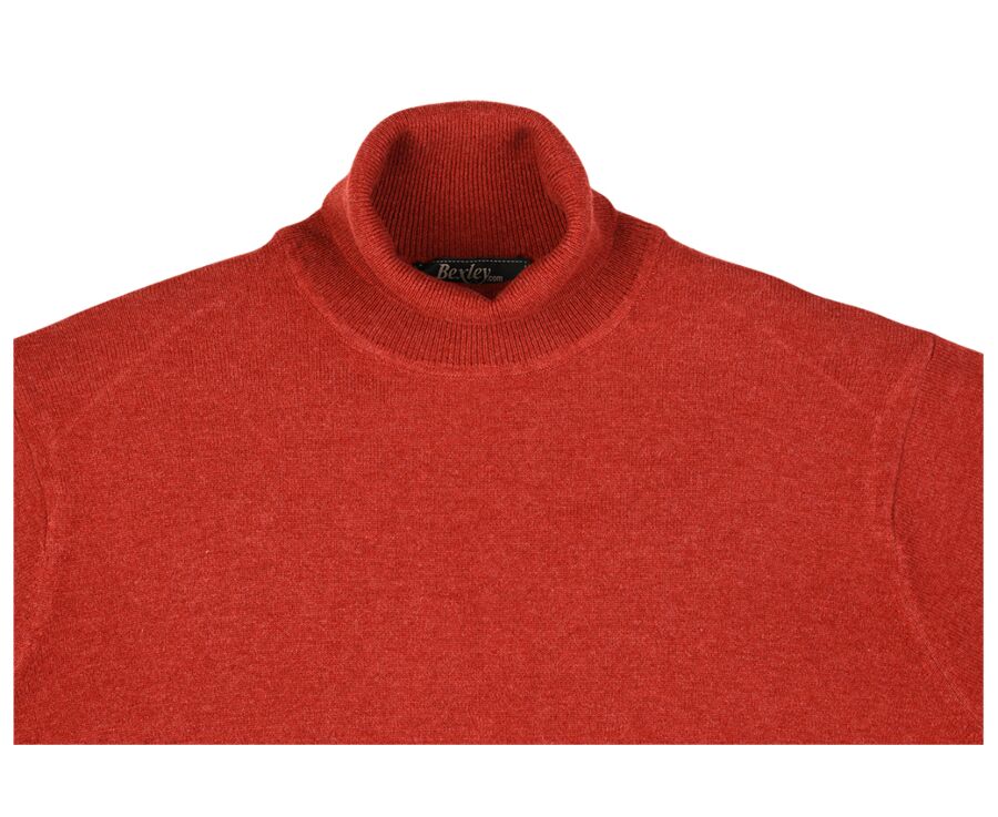 Pull laine homme col roulé Rouge Chiné - EMERIC