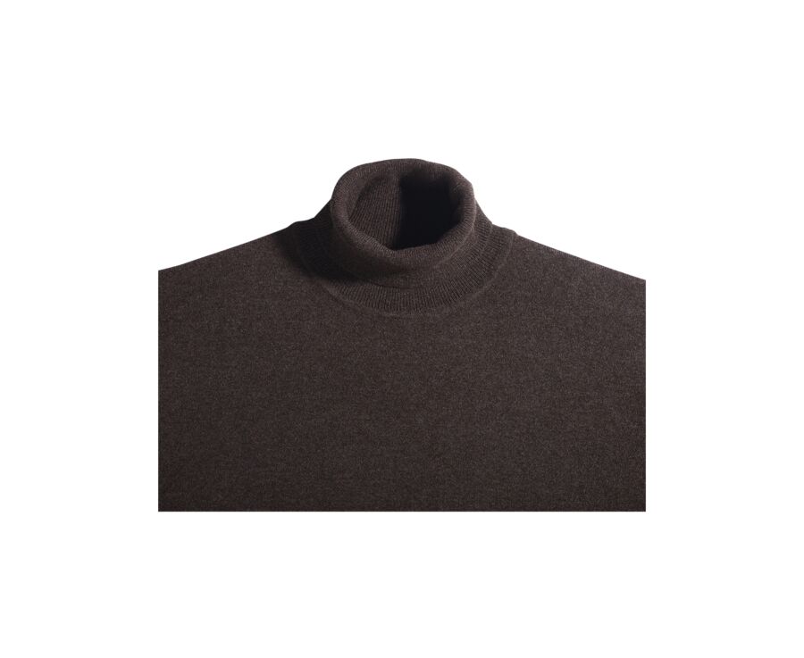 Pull col roulé homme laine Chocolat Foncé - EMERIC