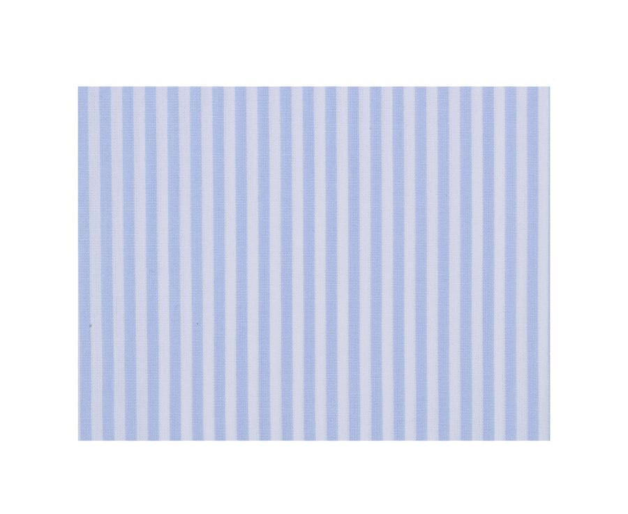 Chemise coton rayures bleues claires et blanches - Col américain - MARLOW