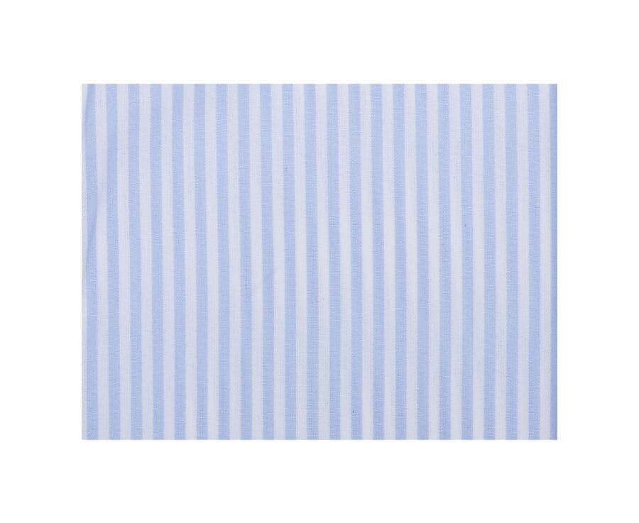 Chemise coton rayures Bleues Claires et blanches - Col américain - MARLON
