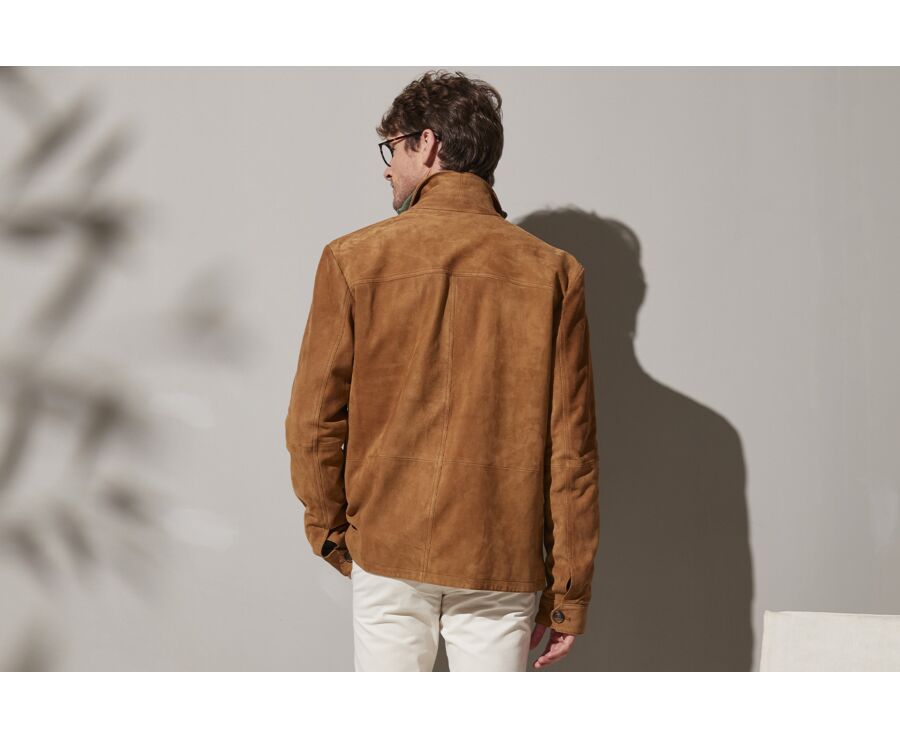 Veste cuir daim homme Caramel - FAUSTIN