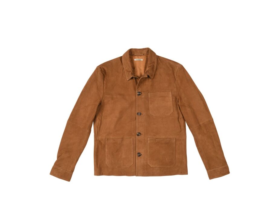 Veste cuir daim homme Caramel - FAUSTIN