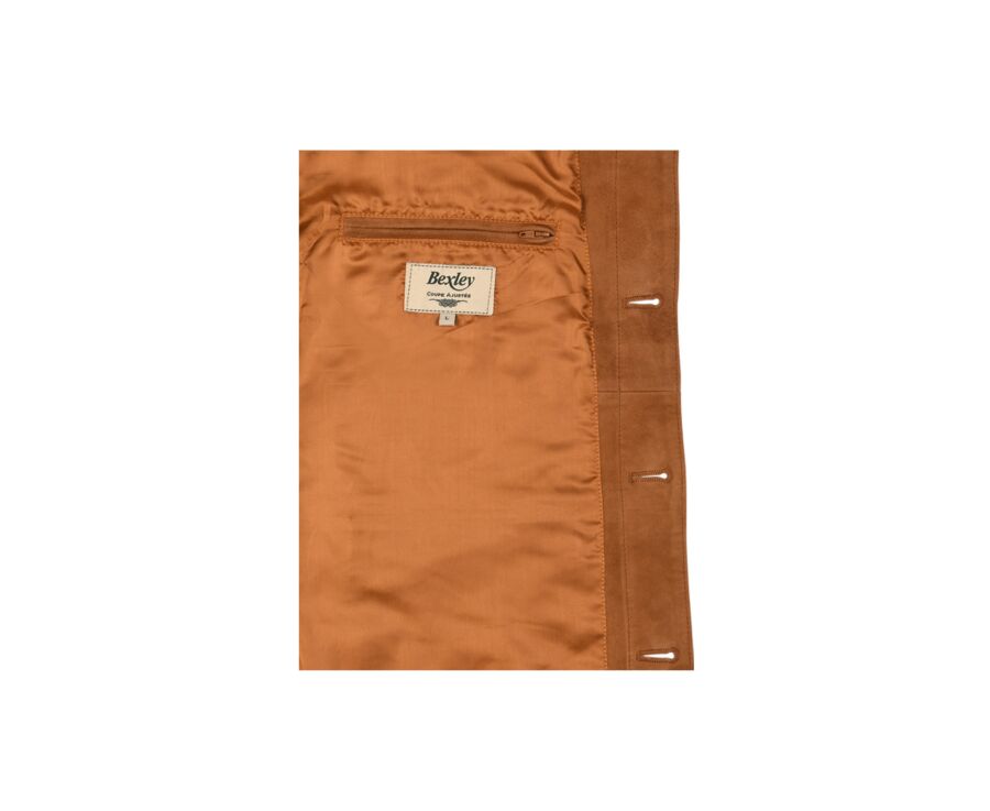 Veste cuir daim homme Caramel - FAUSTIN