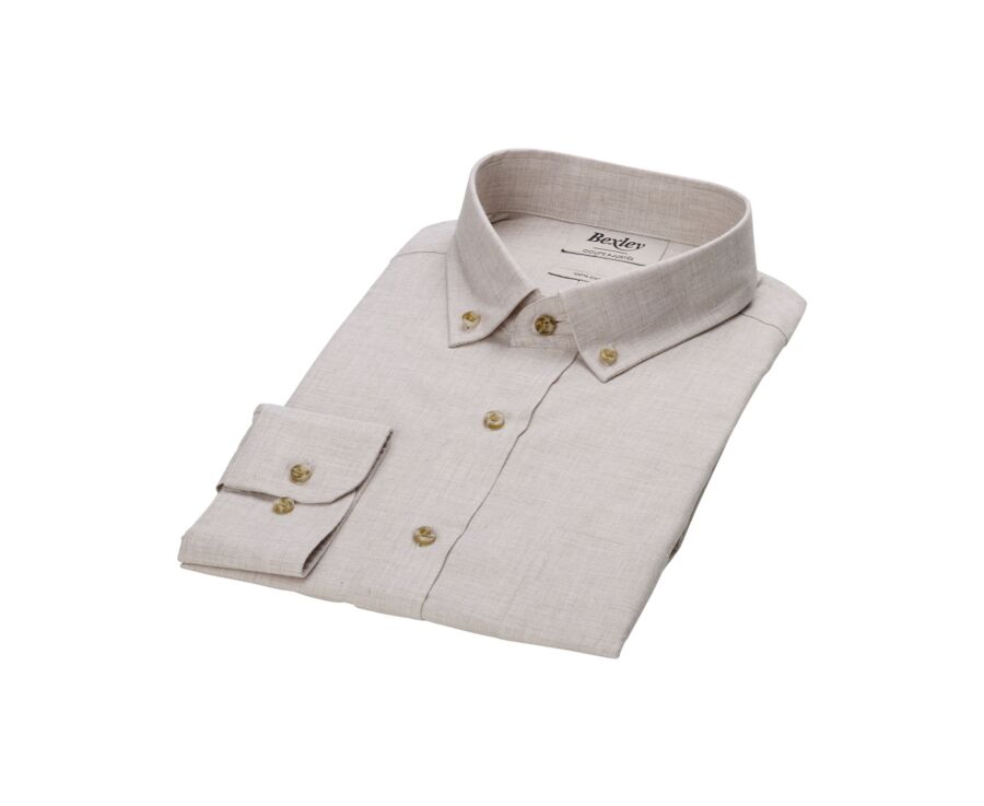 Chemise flanelle Ecru - Poche poitrine - ALEXANDER