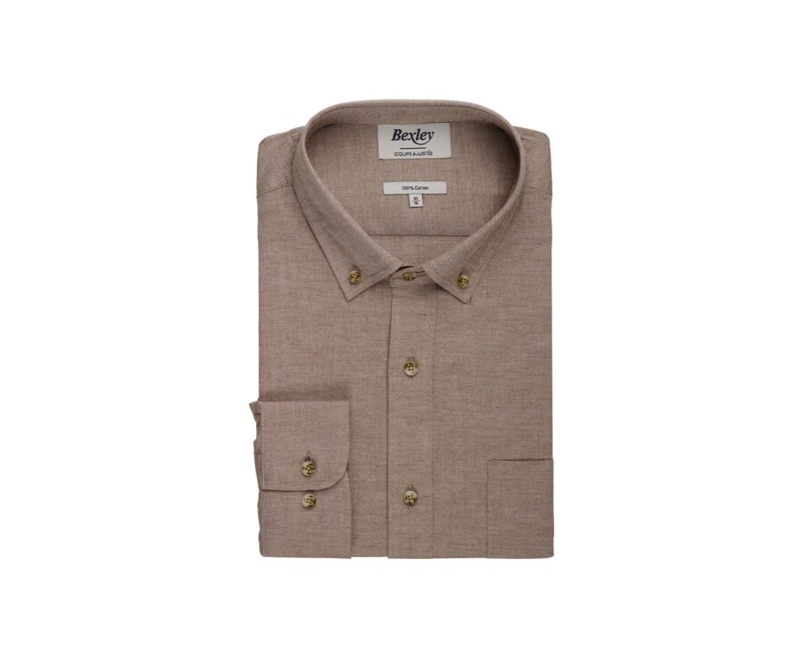 Chemise flanelle Camel - ALEXANDER