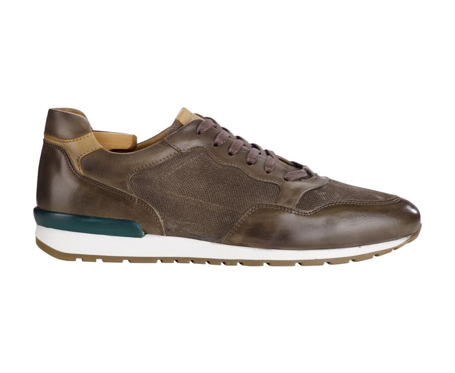 Sneakers homme Charbon Patiné & Velours Gris - CANBERRA II