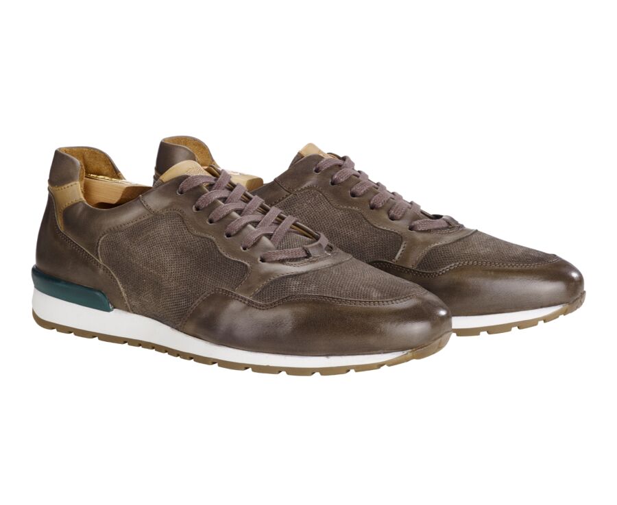 Sneakers homme Charbon Patiné & Velours Gris - CANBERRA II