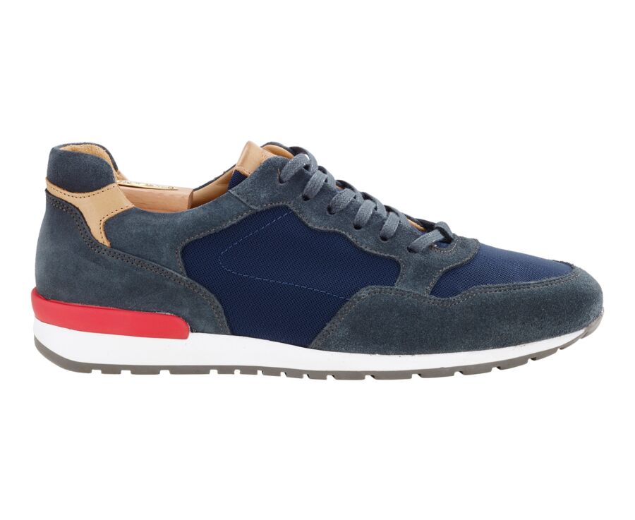 Sneakers homme Velours Vert foncé & navy - CANBERRA II