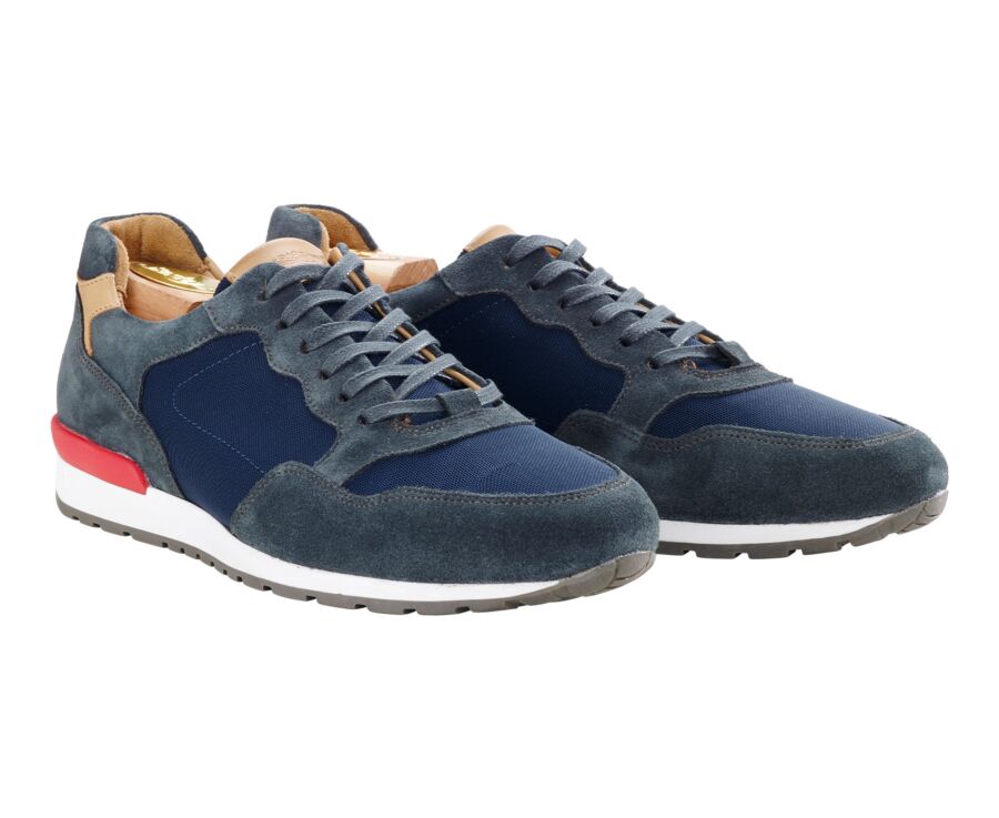 Sneakers homme Velours Vert foncé & navy - CANBERRA II