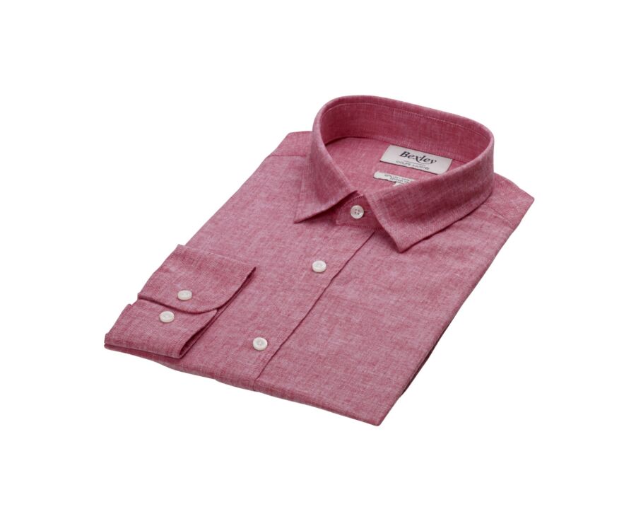 Chemise coton lin Chambray Rouge - SILBERT
