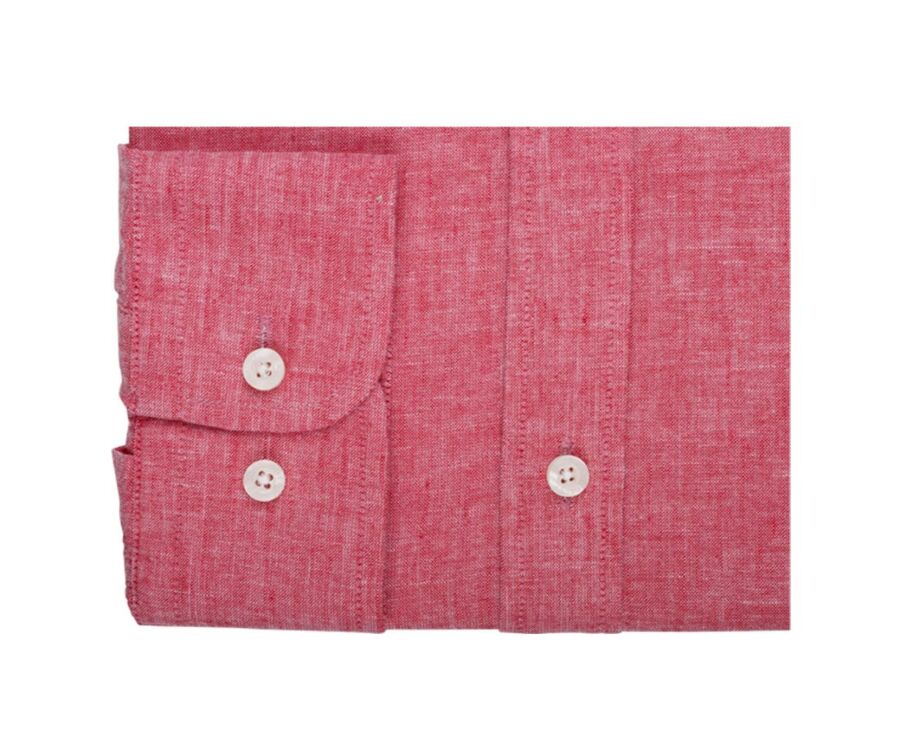 Chemise coton lin Chambray Rouge - SILBERT