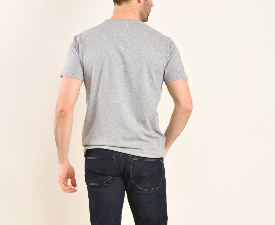 Tee-shirt coton bio uni Gris chiné clair - EDGAR II