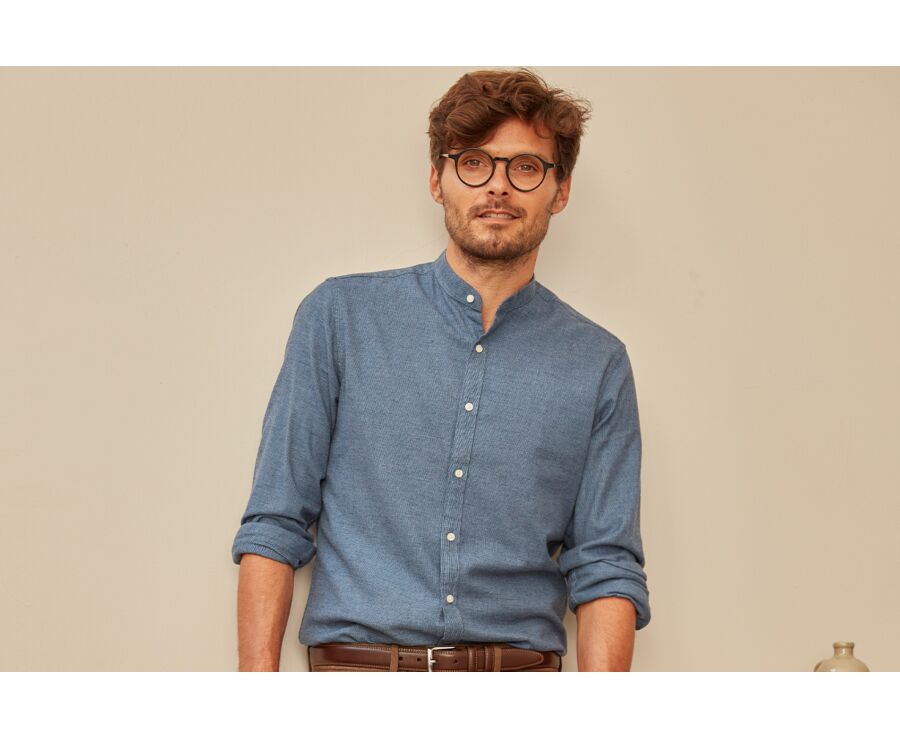 Chemise flanelle homme Bleu et Navy - BARDIN