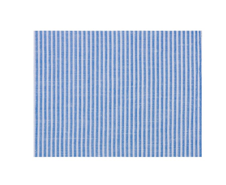 Chemise seersucker à rayures fines bleues foncées et blanches - COLBERT