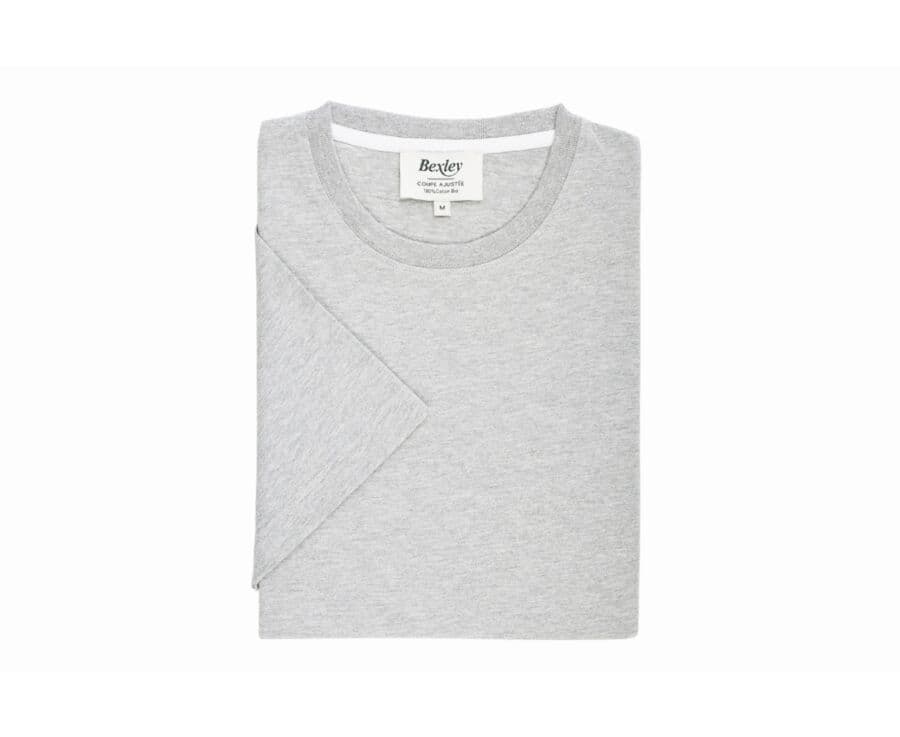 Tee-shirt coton bio uni Gris chiné clair - EDGAR III