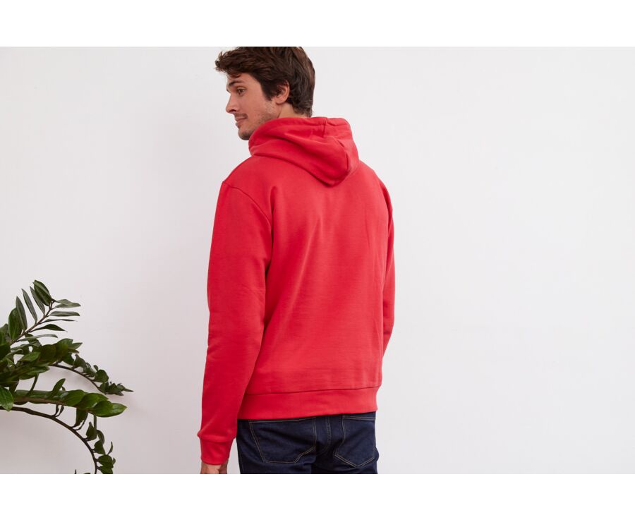 Sweat-shirt homme à capuche coton Rouge - HUDSEN II