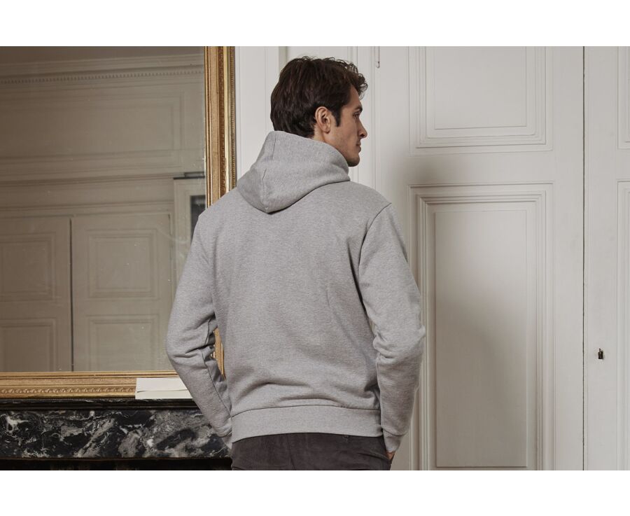 Sweat-shirt homme à capuche coton Gris chiné - HUDSEN II