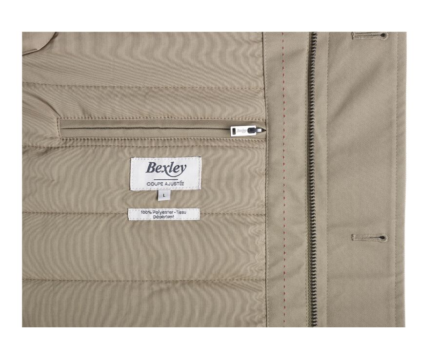 Trench homme Beige Foncé matelassé - AURESTILDE