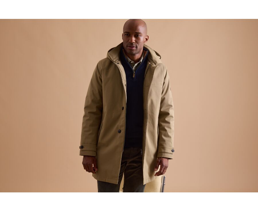 Trench homme Beige Foncé matelassé - AURESTILDE