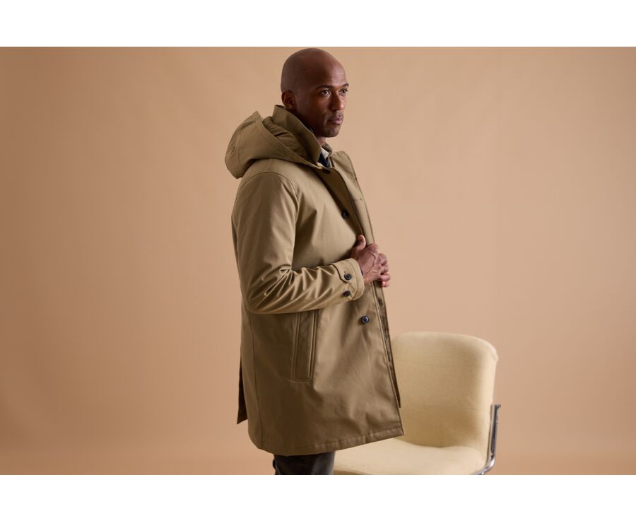 Trench homme Beige Foncé matelassé - AURESTILDE