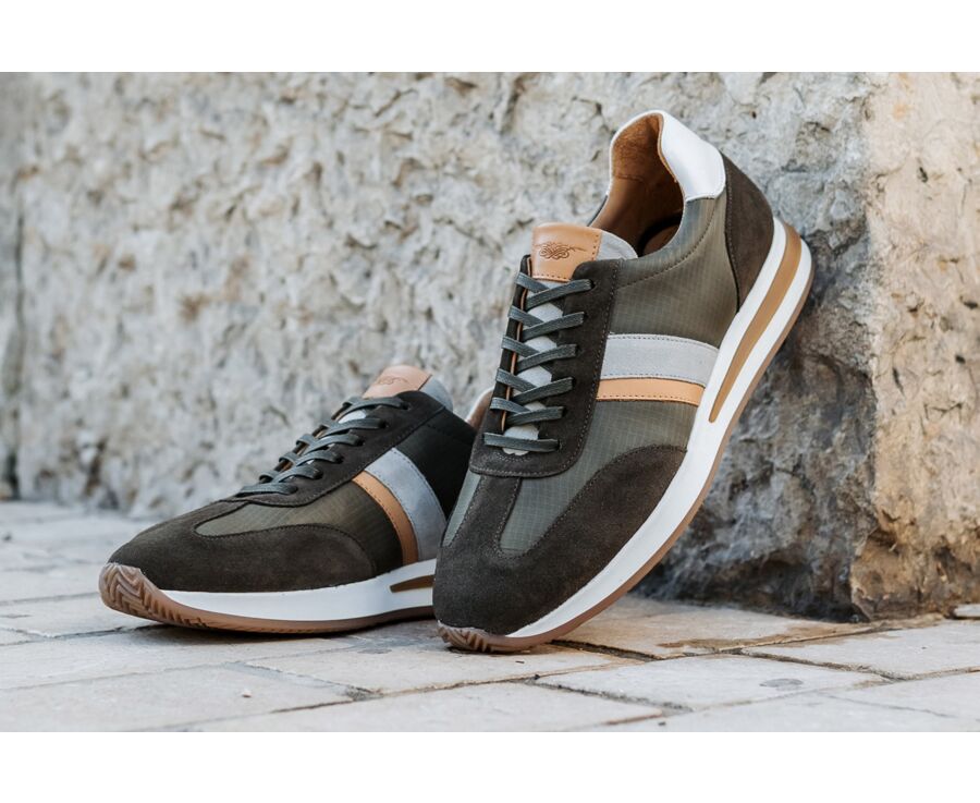 Sneakers homme Kaki et Chamois - KEILIRA