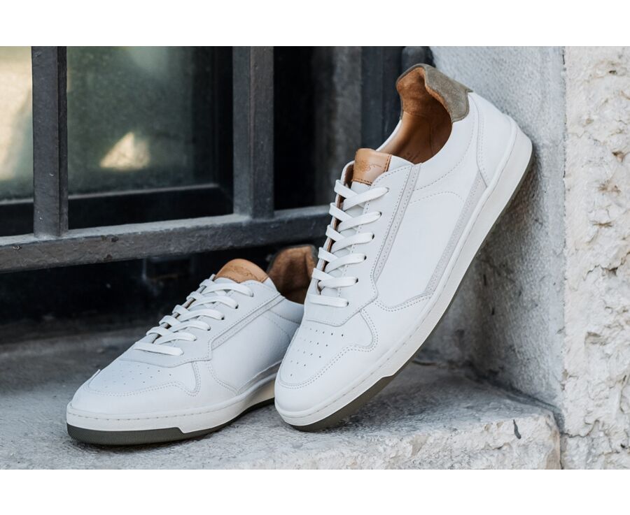 Sneakers cuir homme Blanc - KOLORA