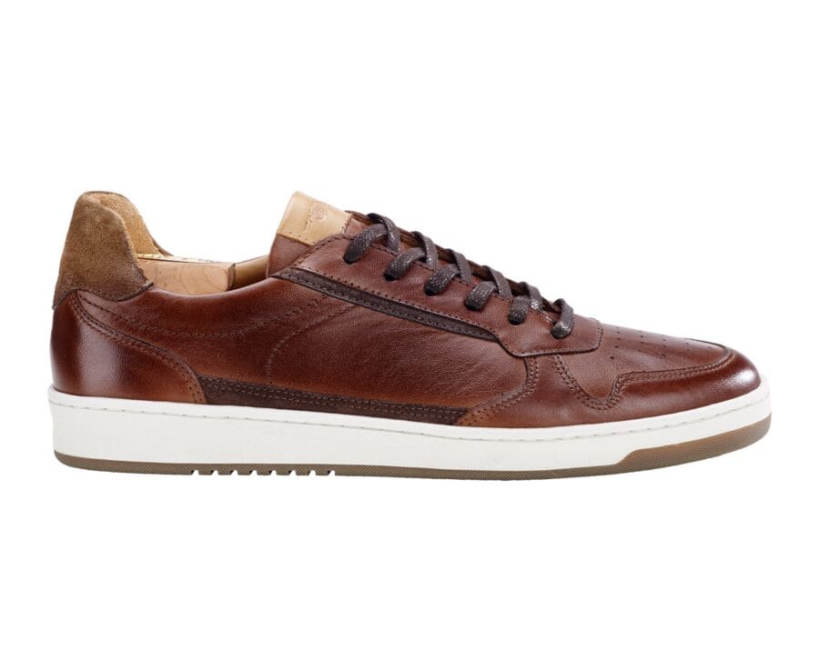 Sneakers cuir homme Chocolat Patiné - KOLORA