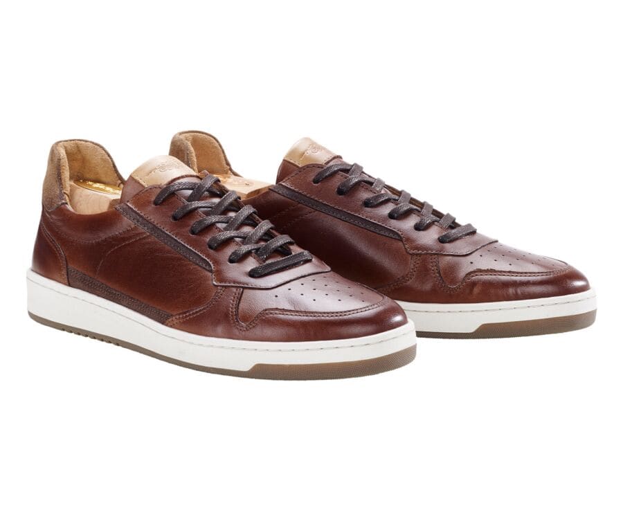 Sneakers cuir homme Chocolat Patiné - KOLORA